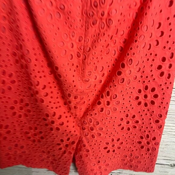 J. Crew Coral Eyelet Pencil Skirt - Picture 4 of 6